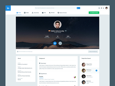 Linkedin Redesign blog concept icons interface linkedin profile redesign resume search social ui ux