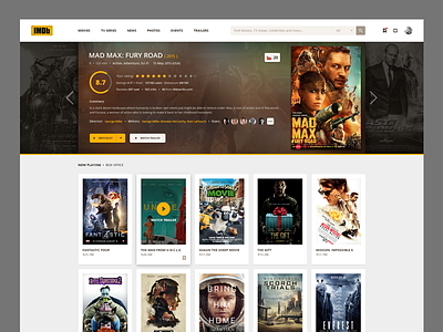 IMDb design concept concept design favorites filter icon imdb landing movies page search ui ux