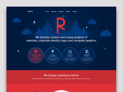 Rebous clean dark design flat icons illustration landing page material ui ux web