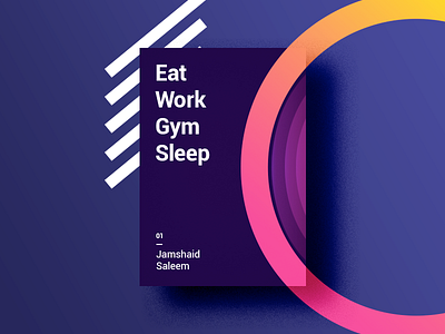 My Daily Routine colour daily eat freelance gym motivation pk routine sleep typography ui work