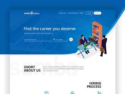 Job Portal Landing Page career designer icons interface job landing page portal profile seeker ui ux