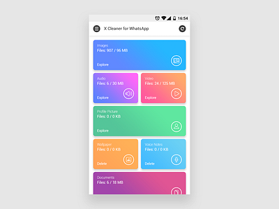 X Cleaner For Whatsapp audio cleaner colors document icons media pk ui video whatsapp