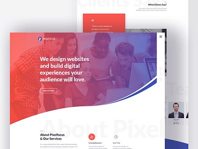 Pixelfocus - One Page PSD Template