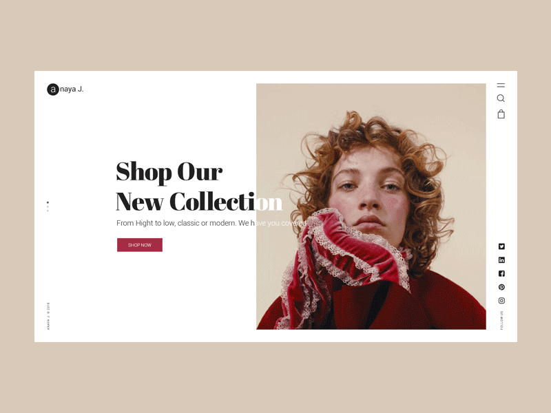 Anaya J. Store design e-commerce fashion flat homepage icon interface design js logo pk shop design store typography ui uidesign ux web