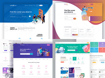 2018 best2018 design flat icon illustration jobportal landingpage pk ui ui ux ux web