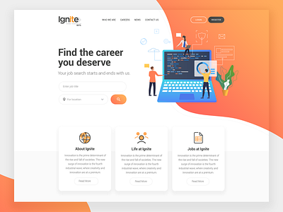 Job Portal Landing Page business career careers page color design dribbble illustration interface landing page typography ui ux vector