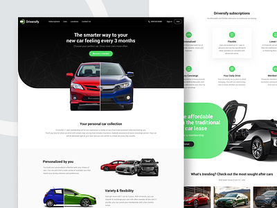 Cars Landing page Design car clean design icon landing page design layout typography ui design ux design webdesign