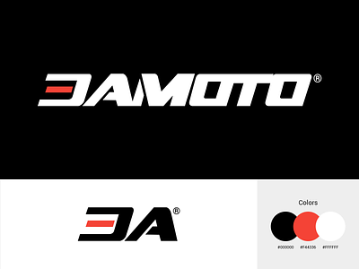3AMOTO Logo Design black branding dribbble flat flatdesign icon identity logo logodesign logotype redhead vector white