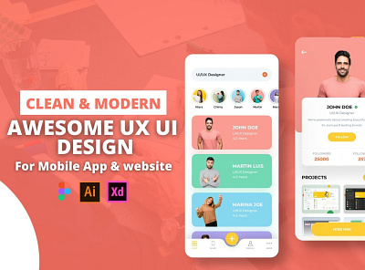 Clean & Modern UX UI design branding design graphic design illustration logo typography ui ux ux ui design vector