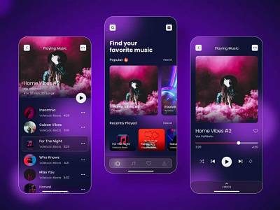 awesome music application ui design