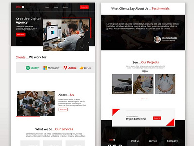 Creative Digital agency website and landing page design