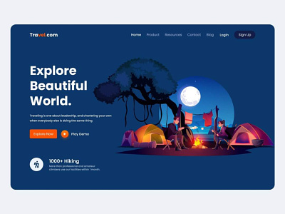 Travel landing page design