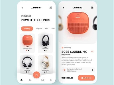 Awesome handsfree e-commerce app ui design