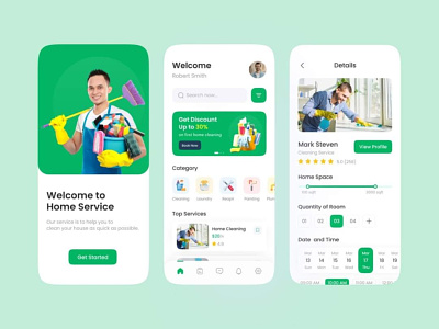 Cleaning service application ui design