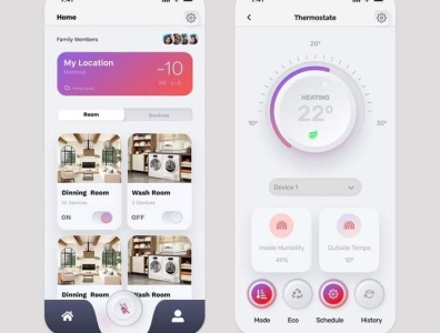 Smart home controlling app ui design