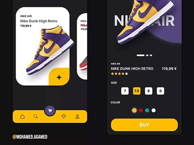 Nike shoes application ui design 3d design graphic design ui ux ui design