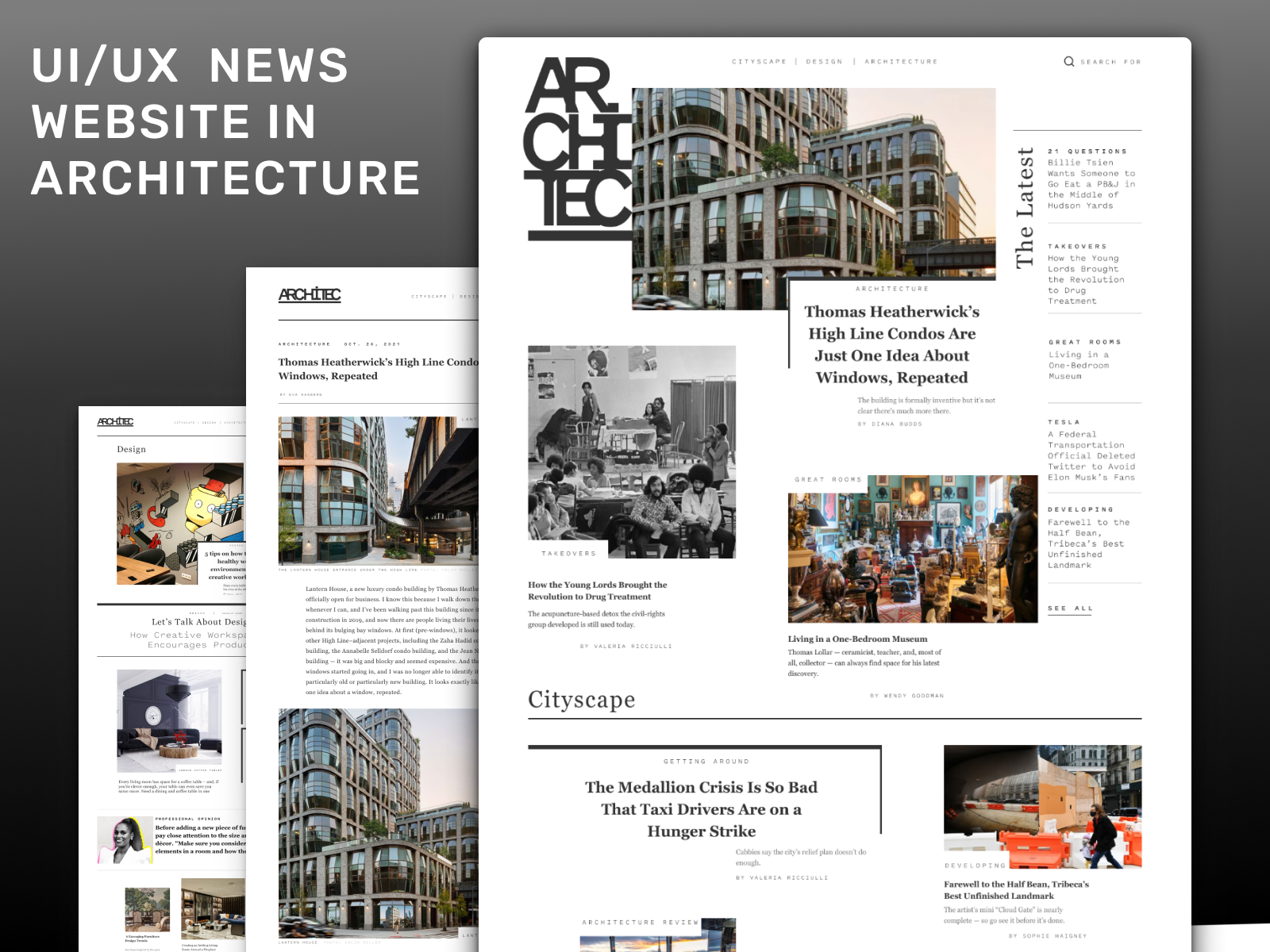 UI/UX News website in architecture design graphic design most news popular ui ux website