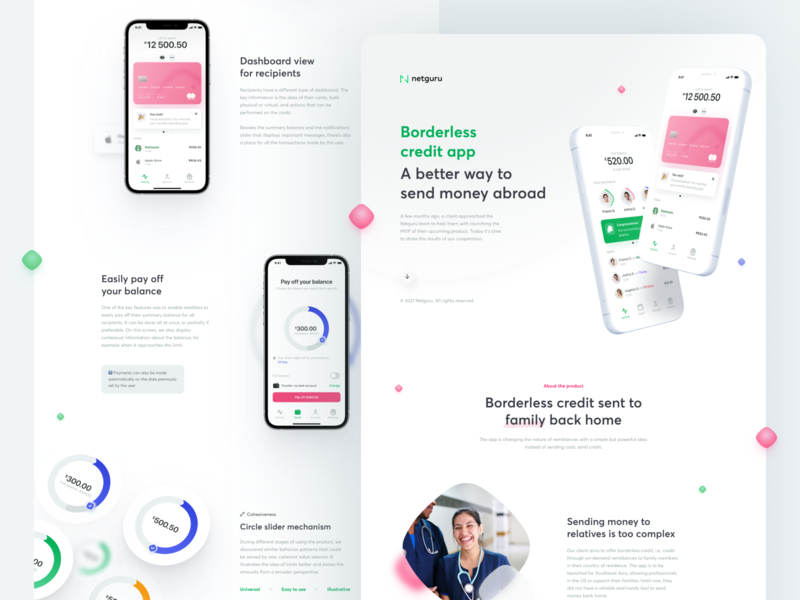 Borderless credit app: A better way to send money abroad app banking case study credit design interaction ios sending ui ux