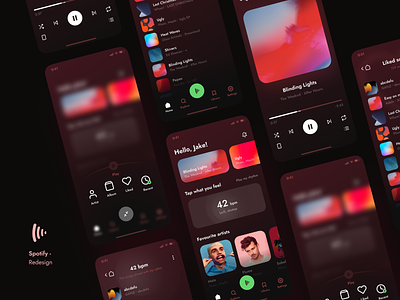 🎧 Spotify - concept redesign #2 3d animation app branding design interaction ios logo mobile music player prototype rapid simple spotify ui ux