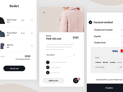 Simple e-commerce app app clean clothing ecommerce fashion mobile simple ui ux website