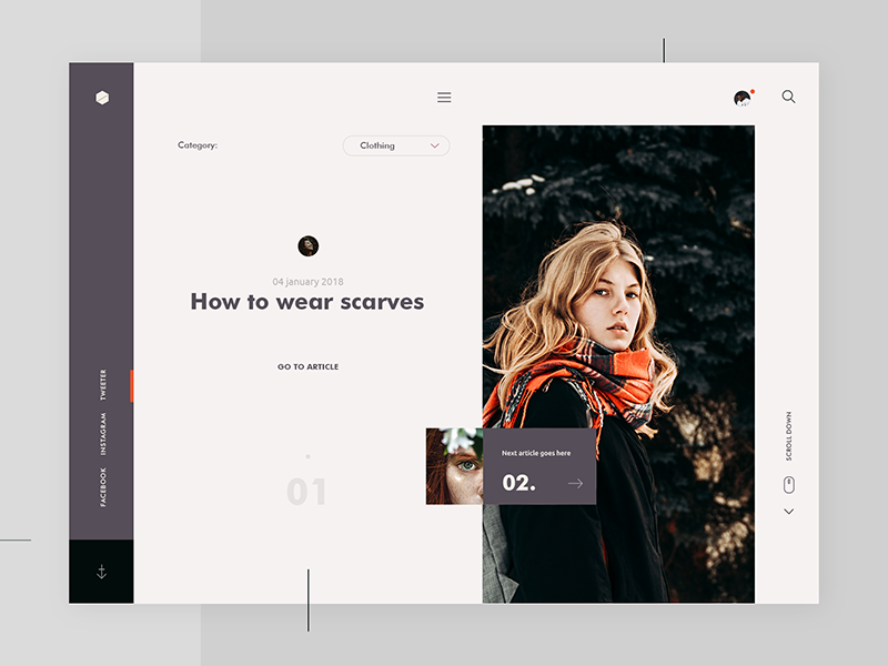 Blog Page photography modern minimalistic clean simple fashion landing ux ui