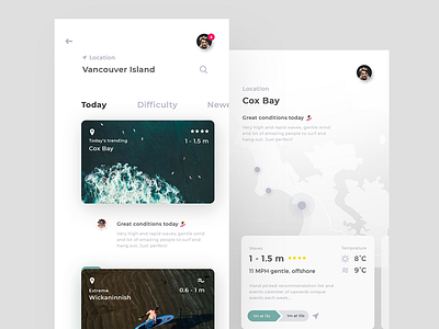 🌊 4Surfers App app apple clean design ios iphone mobile simple sport ui ux