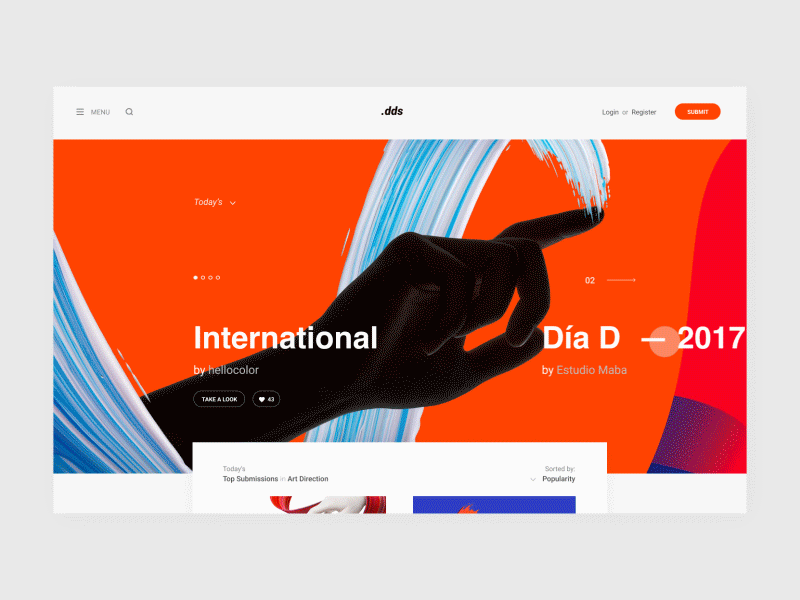 .dds - daily design select animation interaction landing minimalistic modern ui ux