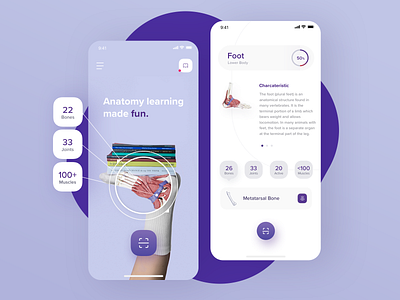 Anatomic - AR Anatomy Learning App anatomy android app ar augmented design health ios medic mobile reality ui ux