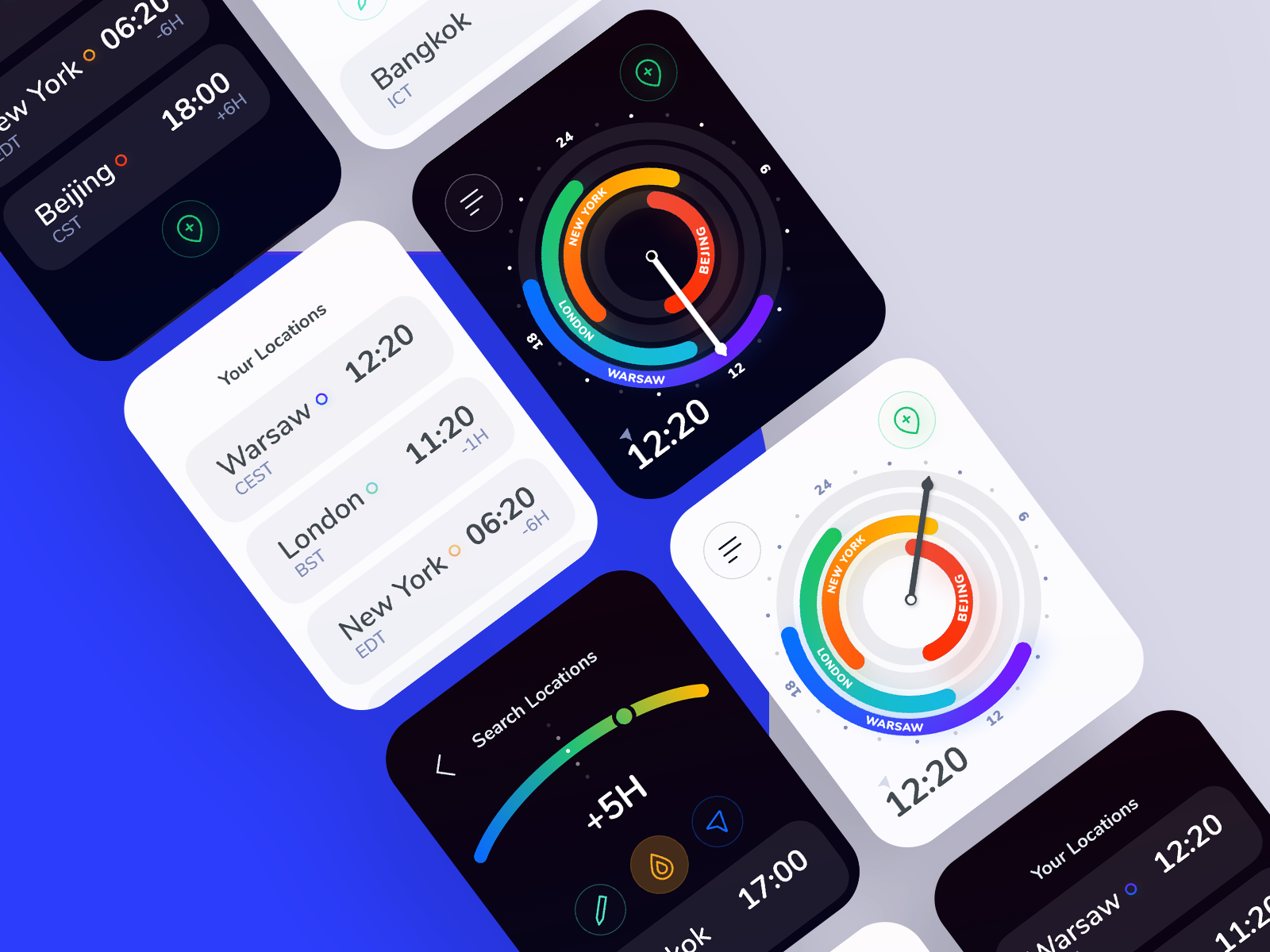 Time Zones Watch App by Maciej Dyjak for Netguru on Dribbble