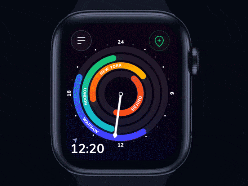 Time Zones App - Interaction android animation app design ios minimalistic mobile modern time ui ux watch wearables