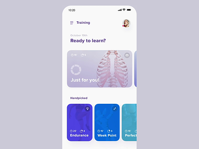 Anatomic - Exercises Interaction anatomy android app ar augmented health ios learning mobile reality ui ux