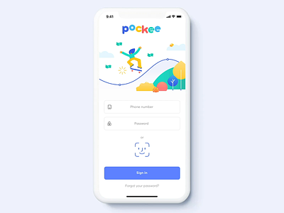 Pockee – Assigning tasks in the payment app banking elastic face family finance fintech fluid id interaction learning mobile spending ui ux