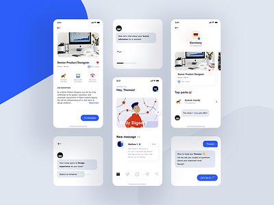 Jack AI Employment Agent ai animation app artificial character chatbot design employment intelligence learning machine messaging mobile motion ui ux