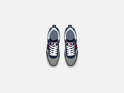 Tommy Hilfiger adobe illustrator flat design graphic design illustration shoes tommy hilfiger vector