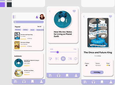 Audio and Book Store Application p2 app design figma typography ui ux