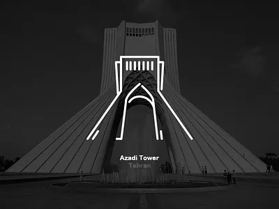 Azadi Tower azadi tower icon illustration iran outline places square tehran tourism