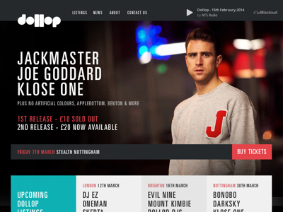 Dollop re-design digital dollop london music promoter redesign web