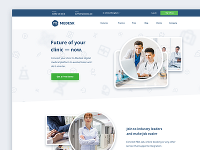 Medesk's Landing Page clinic health health management landing landing page landingpage promo