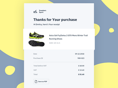 Email Receipt · DailyUI 017