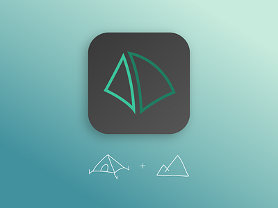 Travel App Icon app camping hiking hill icon illustration outdoor tent travel