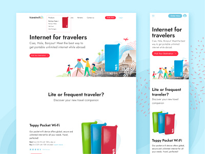 Travelwifi branding design illustration logo ui ux web website