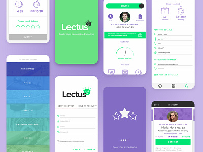 Lectus app branding design icon logo product design ui ux