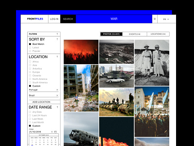 Frontfiles branding brutalism design icon management product design ui ux web