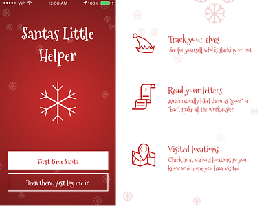 Santas Little Helper christmas holiday ios iphone mobile ui season user interface ux