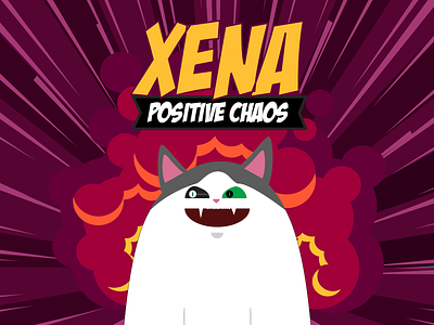 Xena cartoon cat design graphics halloween illustration typography uidesign vector web webdesign