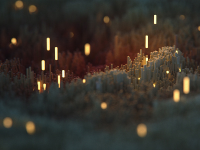 Impossible landscapes 2 3d abstract bright cg light octane render topographical