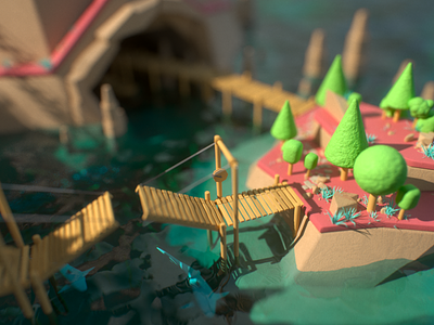 Smuggler's Island 3d 3d animation 3d art bright c4d cg environment island low poly minimalistic octane render pirates sea smuggler water