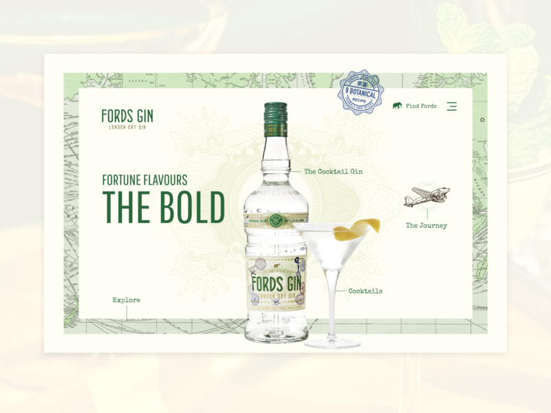 Fords Gin - Website design graphic design ui ux web design