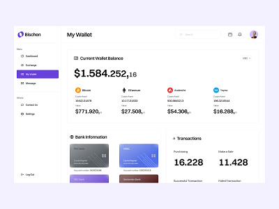 Bischen: Wallet Interaction admin panel admin theme admin ui dashboard dashboard design dashboard ui graphic design illustration interface landing page landing page design landing page ui modern ui interaction user dashboard user interface design ux uı wallet web