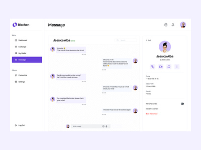 Bischen: Message Interaction admin panel admin ui dashboard dashboard design dashboard ui design graphic design illustration interface landing landing design message modern typography ui user user interface user interface design ux web